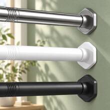 1pc Universal Telescopic Rod, Built-In Sturdy Spring Locking Mechanism, High Load-Bearing Capacity, Honeycomb Base Enhanced Suction Power, Suitable For Shower Curtain Rod, Curtain Rod, Clothes Drying Rod, Wardrobe Rod, Door Curtain Rod, Kitchen Hanging Rod And More - Multicolor - View 2