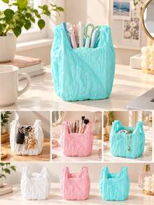 Trash Bag Shaped Storage Box, Creative And Practical Home Decor, Suitable As Desktop Ornament, Gift, Plastic Bag Holder Or Pen Holder, Also Can Be Used As Key Storage Box And Home Decoration - Multicolor - View 2