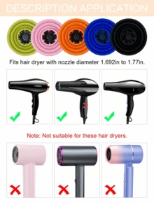 1/5/10件通用接口吹風機擴散罩，適用於乾燥與造型捲髮，美髮造型工具 - 彩色 - 查看 5