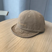Letter Casual Polyester Embroidered Decor Spring/Summer Large Brim Face-Slimming Sun Protection Baseball Cap American Vintage Soft Crown Duck Bill Hat - A - View 9