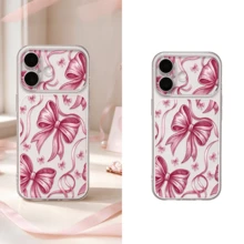 1PC Soft & Sweet Rose Pink Large Bow Phone Case, Exquisite Vintage Hand-Painted Bow Ribbon Print, Atmospheric Design. High-Transparency Flexible TPU Soft Shell Material, Four-Corner Airbag Shock Absorption Anti-Drop, Raised Lens Area Full Protection, Effectively Resists Daily Bumps And Scratches. High-Definition Pattern Firm And Fade-Resistant, Long-Term Use Without Yellowing, Pure Android Link Compatible With Samsung Galaxy, Honor, All Android Models. - Clear - View 2