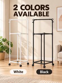 Square/Hexagonal Rotating Clothes Drying Rack, Rolling Clothes Rack With Load-Bearing Wheels, Space-Saving, Sturdy Metal Floor-Standing Multi-Bar Clothes Rack, Suitable For Bedroom, Dormitory And Balcony; Floor-Standing Rotating Clothes Drying Rack, Suitable For Room, Bedroom, Living Room - Multicolor - View 8