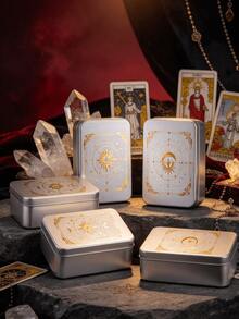 Tarot Card Storage Box, For Tarot Decks And Playing Cards. Features A Sun And Moon Design. Portable Storage Box; Holds A Full Set Of Tarot Cards - Multicolor - View 3