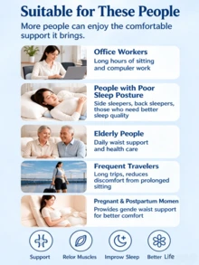 Ergonomic Lumbar Support Pillow, 3-Zone Lower Back Cushion, Helps ...