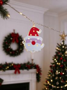 A 2/3-Meter Battery-Powered Waterproof LED String Light With Santa, Snowman, Bell, And Reindeer Shapes, Perfect For Christmas, Halloween, Indoor Fireplaces, Balconies, Gardens, Parties, And Holiday Decorations. - A - View 7