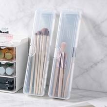 Portable Travel Toothbrush & Toothpaste Storage Box, Compact Electric Toothbrush Holder, Makeup Brush Organizer Case With Lid, Dust-Proof Pencil Box, Eyeshadow Brush & Eyebrow Pencil Organizer, Travel Toiletries Storage, Christmas Gift, Christmas, Halloween - Clear - View 6