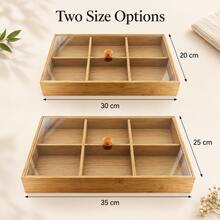 Divided Storage Organiser With Clear Acrylic Lid And Knob, 30 * 20 Cm Or 35 * 25 Cm, For Jewellery And Dressing Table Accessories - View 4
