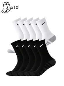 1/5/10/20 Pairs Men's Mid-Calf Socks, Grey Base Striped Design, Sports Anti-Slip Shock-Absorbing Running Socks, Basketball Socks - Multicolor - View 18