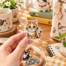 28pcs Adorable Kitty Embroidery Iron-On Patches Set, Assorted Cartoon Cat Designs Fabric Patches For DIY Craft And Cat Lover Gift - Multicolor - View 4