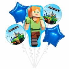 Minecraft Alex Character Balloon Decoration, Pixel Adventure Foil Balloon Set With Star Balloons For Birthday Party, Gaming Theme Celebration And Block World Atmosphere - View 7