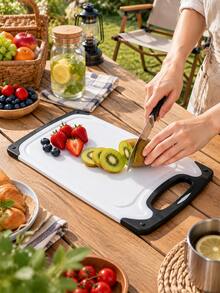 3pcs/1pc Set Non-Slip Black Cutting Board With Juice Groove Rim, Dishwasher , American Style Kitchen Chopping Mat, Multi-Size Food Cutting Board - View 12