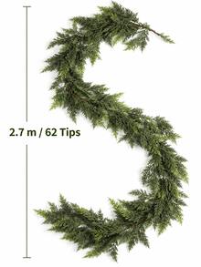 1pc Extra Long Artificial Norfolk Pine Christmas Garland, Dense And Realistic Foliage, Realistic-Touch Greenery With A Soft, Suitable For Decorating Christmas Staircase Handrails, Hallway Handrails, Window Frame Edges, Fireplace Mantels And Entryway Arches. - Multicolor - View 21