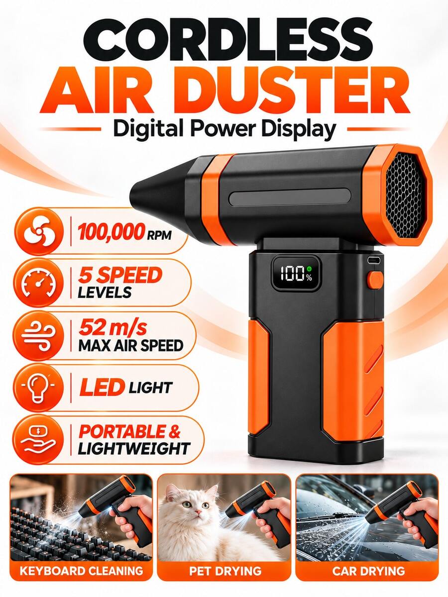 Handheld USB Rechargeable Long Battery Life Powerful Cooling, Dust ...