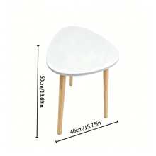 1pc Minimalist Side Table, White Tabletop With Natural Wood Solid Legs, Small Square Corner Table, Storage Side Table Beside Sofa, Suitable For Placing Sundries And Decorations In Bedrooms & Small Apartments. Tavolino Salotto Tavolino - Multicolor - View 9