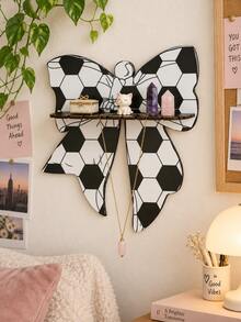 1pc Large Bow Wall Decor Shelf Cute Aesthetic Hanging Decoration Display Shelf Ornament With Creative Ribbon Shape Design Yellow Color Room Accent Floating Shelf Home Decoration Bedroom Living Space Wall Display Decor Holiday - Style 1 - View 9