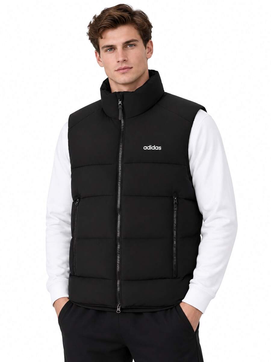 Adidas New Men's Sports Casual Water-Repellent Down Vest - Black - View 1