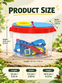 Portable Handheld Insect Breeding & Observation Box For Teens, High-Definition Transparent With Magnifying Lens, Breathable Collection Box, Includes Telescopic Insect Net, Tweezers And Insect Clip, Outdoor Nature Exploration - Multicolor - View 3