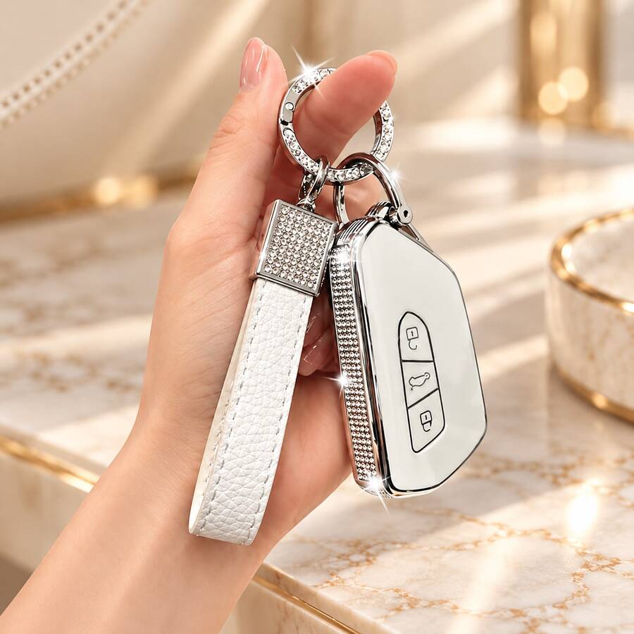 Side Diamond TPU Car Remote Key Case Cover For WW Golf 8 MK8 Octavia A8 SEAT Leon MK4 2020 2021 Accessories Key Fob Cover Car Accessories - Side Diamond - View 1