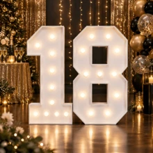 1 Set 73cm Tall Number KT Board, 0-9 Number Set, Suitable For Birthday Party, Anniversary Celebration, Anniversary Decoration Background, LED Light Decoration - Multicolor - View 2