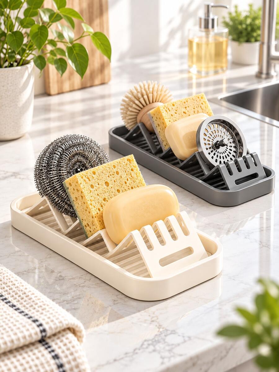 Soap Box Soap Holder Bathroom Sink Countertop Laundry Soap Draining Storage Rack For Multiple Soap Bars - Multicolor - View 1