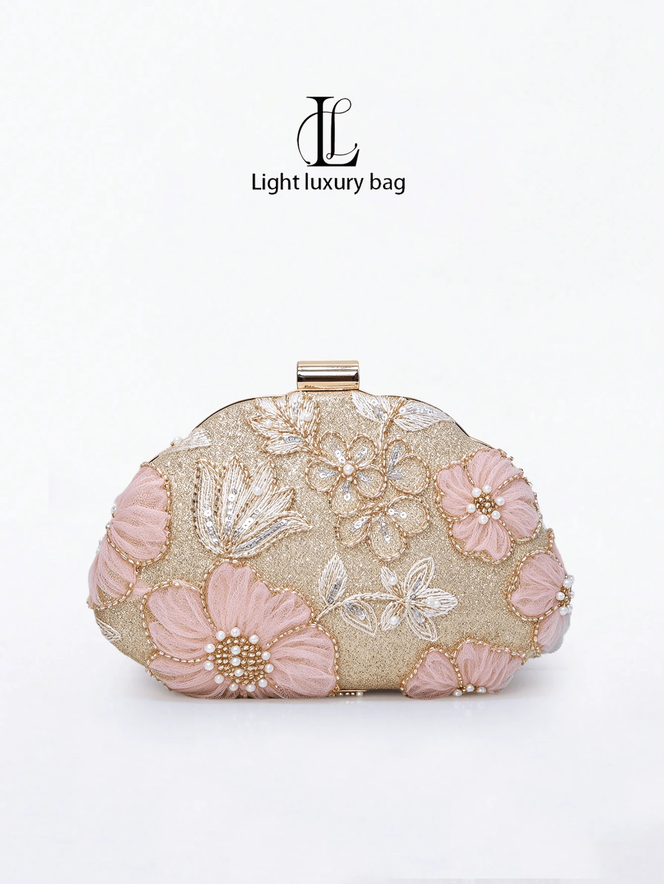 Women's Vintage Fashion Floral Beaded Clutch Bag, European And American ...
