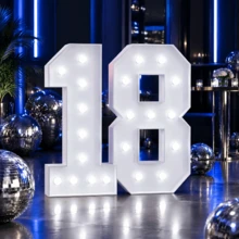 1pc 3ft/91.5cm/36in Illuminated Digital Marquee Frame With 0-9 KT Board, Plug-In KT Board With Stand, Party Decor Light, Birthday Party Anniversary Decoration - Cool Lighting - Multicolor - View 3