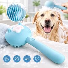 Cat & Dog Universal Grooming Brush With Soft Shampoo Dispenser, For Bathing, Deep Cleaning For Short And Long Hair Pets - View 12