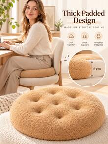 Round Winter Chair Pad, Thick Soft Seat Cushion, Suitable For Office Computer Chair, Warm Padded Stool Cushion, Suitable For Students, Teachers, Classroom, Study And Home Decor. Holiday, Holiday, Cyber Monday, Christmas Gift, Christmas - Multicolor - View 4