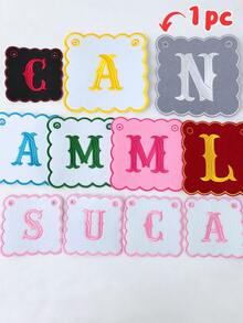 Personalized Name Banner, Custom Embroidered Letter Garland, 1-10 Letters, Hanging Name Decoration For Bedroom And Home Decor - Multicolor - View 18