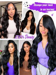 MEGALOOK 250% Density 13x6 Lace Frontal Wig, Wavy Curl, 100% Human Hair, Glueless, Pre-Plucked Hairline, Transparent Lace, Breathable Cap Band With Drawstring, Natural Color, Beginner Friendly - SNatural - View 10