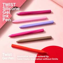 Twist Silicone Gel Ink Pen, Creative Fidget Retractable Ballpoint Pen, Smooth Writing Student Stationery, Colorful Flexible Design Office Pen, Cute School Supply Gift - One Size - View 6