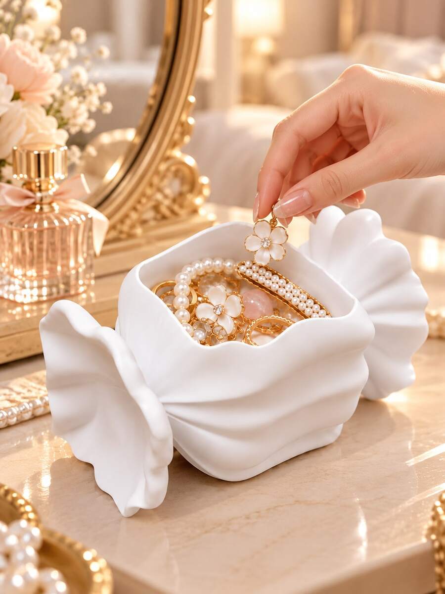 2pcs New Creative Candy-Shaped Storage Boxes, Desktop Organizer For Candy, Jewelry, Earrings, Rings, Hair Accessories, Keys And Miscellaneous Items, Suitable For Bedroom, Vanity, Desk And Home Decor - Multicolor - View 1