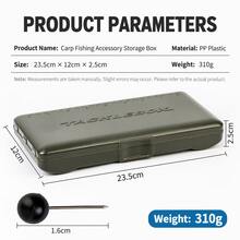 Carp Fishing Accessory Storage Box, Multi Compartment Tackle Box With 10Pcs Fixed Pins, Magnetic Closure Portable Fishing Gear Organizer For Carp Bank Fishing - Olive Green - View 2