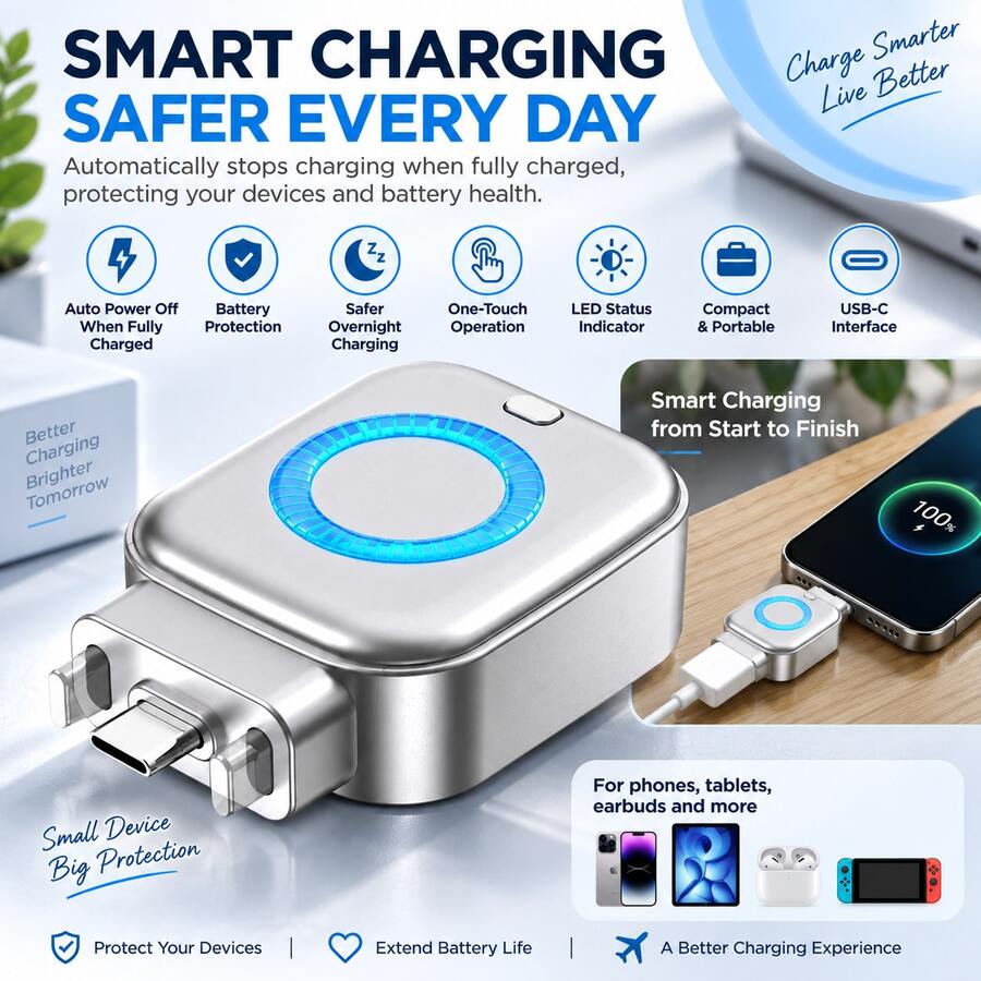 140W Type-C Fast Charging With Auto Shut-Off, Overcharge Protection For Battery, Suitable For Night Charging, Black & White - Multicolor - View 1