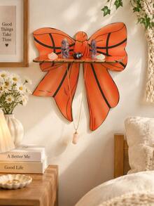 1pc Large Bow Wall Decor Shelf Cute Aesthetic Hanging Decoration Display Shelf Ornament With Creative Ribbon Shape Design Yellow Color Room Accent Floating Shelf Home Decoration Bedroom Living Space Wall Display Decor Holiday - Style 1 - View 11