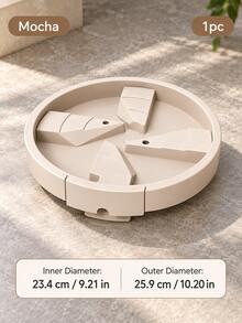 1pc Round Rolling Plant Caddy, 4 Swivel Casters With Brakes, Raised Rim Plant Pot Base, For Plant Lovers, Indoor Plant Moving, Living Room And Balcony Planter Display, Home Gardening Accessories - Multicolor - View 12