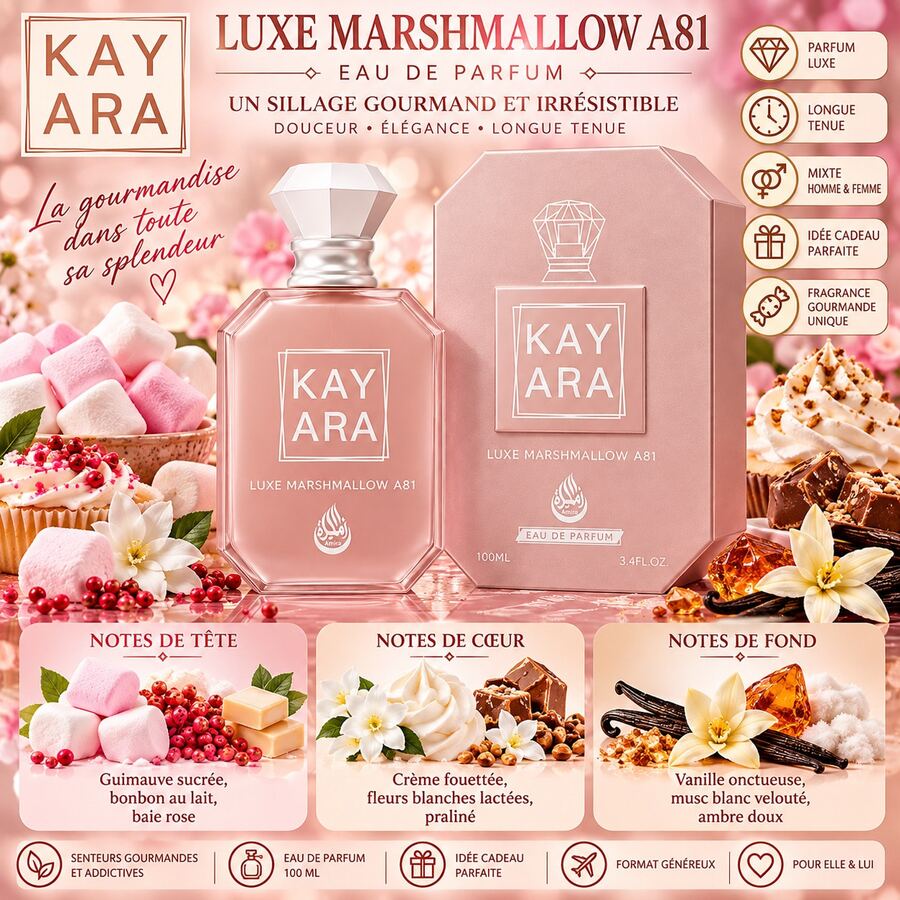 Emir LUXE MARSHMALLOW A81 100ml EDP Perfume, Enveloping Gourmand Fragrance, Long-Lasting, Gift Idea - Fresh - View 1