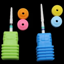 3Pcs Ceramic Nail Drill Bit Set With 2 Dust Caps, Coarse Medium Fine Grit Electric Nail File Bit For Gel Polish Removal - Multicolor - View 8