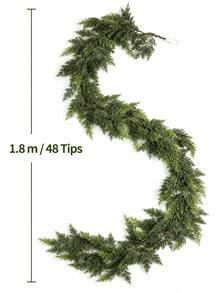 1pc Extra Long Artificial Norfolk Pine Christmas Garland, Dense And Realistic Foliage, Realistic-Touch Greenery With A Soft, Suitable For Decorating Christmas Staircase Handrails, Hallway Handrails, Window Frame Edges, Fireplace Mantels And Entryway Arches. - Multicolor - View 20