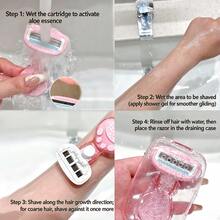 Women's Cute Cartoon Manual Body Razor Set, Aloe Vera Lubricating Strip, Replaceable Blade Head, Gentle Hair Removal Razor, With Storage Box, Suitable For Sensitive Skin - Women's Cartoon Manual Razor - View 5
