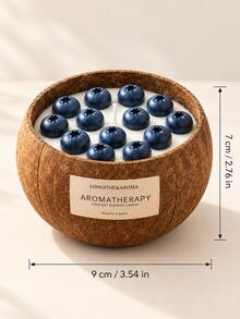 1PC Coconut Shell Candle With Fruit-Shaped Wax Decorations, 3.54in Wide X 2.76in High, Rustic Boho Tabletop Decor For Living Room, Bedroom, Bathroom, Dinner Table, Housewarming & Birthday Gift - 1PC - View 9