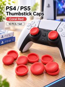 10pcs Controller Joystick Caps, Colorful TPU Joystick Replacement Covers, Anti-Slip Textured Analog Joystick Repair Caps, No Disassembly Required, Suitable For DualSense Game Controller Mushroom Joystick Caps, Gaming Accessories - View 14