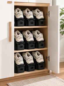 10pcs Adjustable Shoe Slots Organizer, Double Layer Space Saving Shoe Stacker With Height Adjustment, Shoe Rack Holder For Sneakers, Casual Shoes & Flats, Closet Cabinet Storage Organizer - View 5