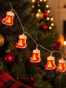 1pc Christmas Decorative String Lights - Red Christmas Stocking Combination, Battery Operated, Suitable For Indoor/Outdoor Hanging Decoration, Can Decorate Fireplace, Window, Bedroom, Wall, Yard, Ideal Choice For Holiday Party And Home Decor - Red Christmas Stocking and Christmas Tree Set - View 14