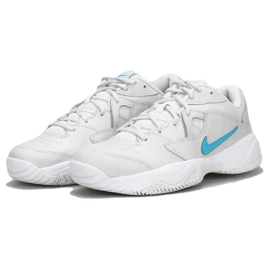 NIKE Court Lite 2 Men's Grey Blue Lace-Up Tennis Shoes - Grey - View 1