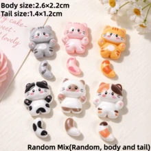 10/20/30pcs Cute Cat And Tail Creative Resin Pendant Charms, Random Mixed Styles, Suitable For DIY Jewelry, Hair Clips, Scrapbooking, Phone Cases And Jewelry Making Decoration Materials - Creative and Fun Set - View 2