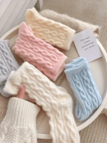 5 Pairs Women's Thick Winter Socks, Comfortable Knitted Sole Design, Soft And Warm (No Cardboard) - Multicolor - View 6