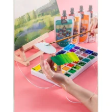 1 bảng pha màu acrylic hình oval trong suốt cho sơn dầu và màu nước - trong suốt - Xem 2