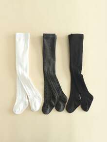 3件裝純色嬰兒打底褲，柔軟舒適中性緊身褲，適合日常穿著 - 彩色 - 查看 8