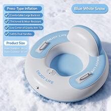 Inflatable Snow Tube With Backrest, Anti-Slip Sledding Tube For Winter Snow Games - Multicolor - View 4
